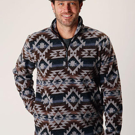 Roper Men's Polar Fleece Sweater 1/4 Zip 03-097-0250-6614 - Roper