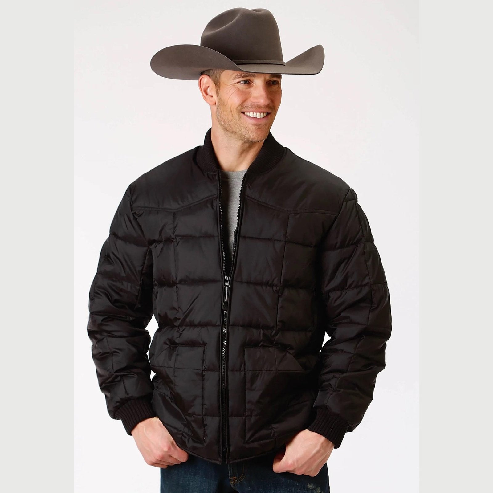 Roper Men's Poly Filled Jacket In Black 03-097-0761-0522