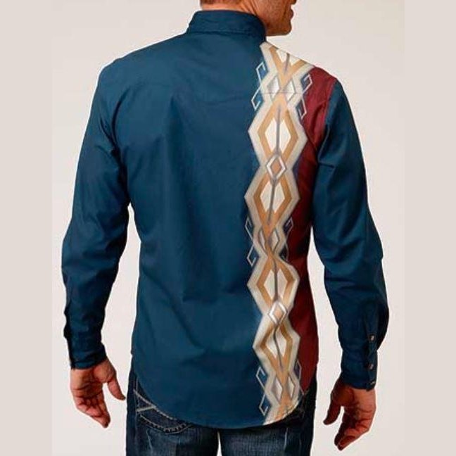 Roper Men's Shirt Long Sleeve Aztec Vertical