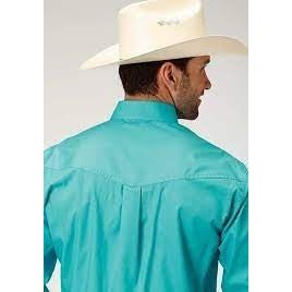 Roper Men’s Shirt Western Long Sleeve Button Down Aqua 301-365-508