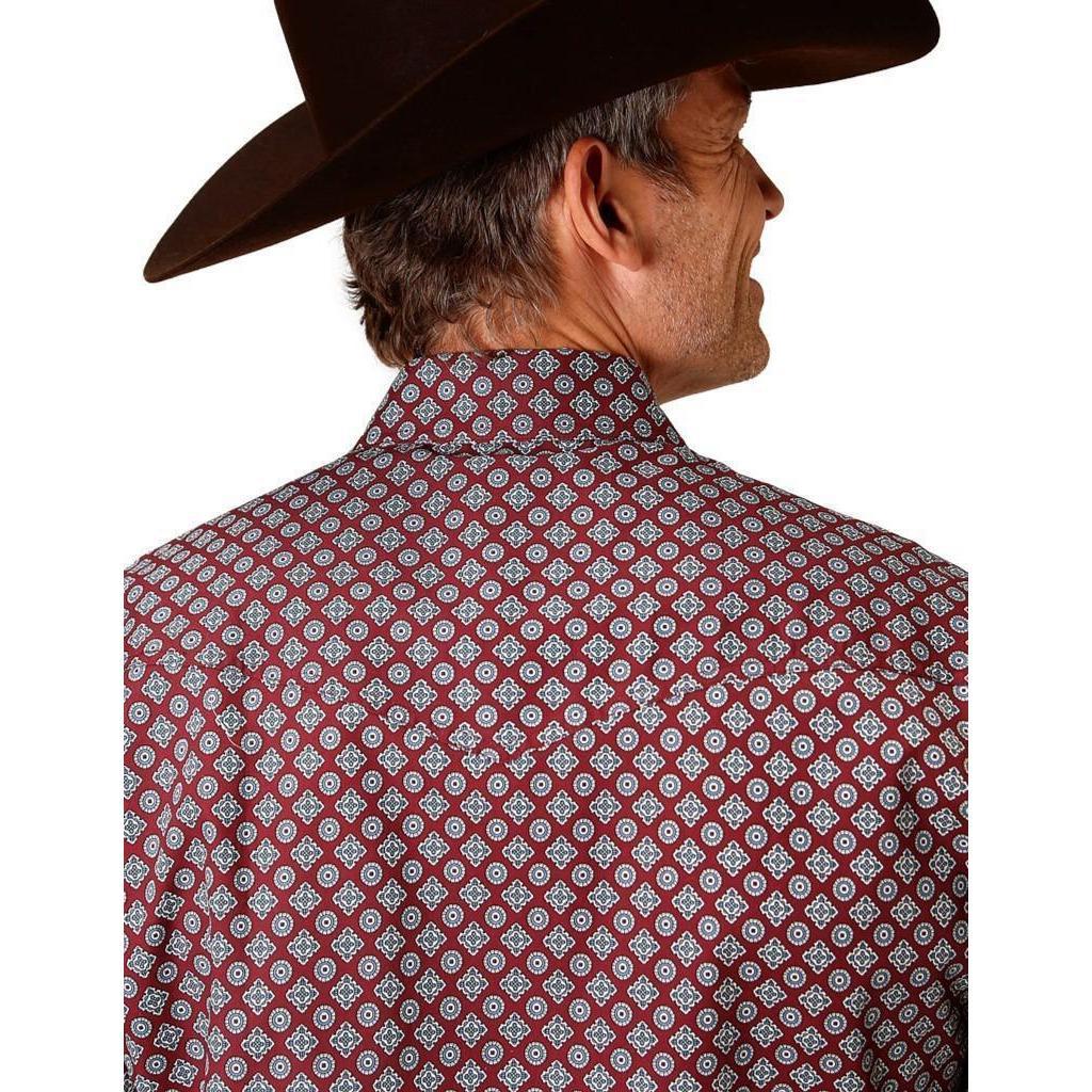 Roper Men's Western Shirt Classic Foulard In Wine 03-001-0725-6010 WI