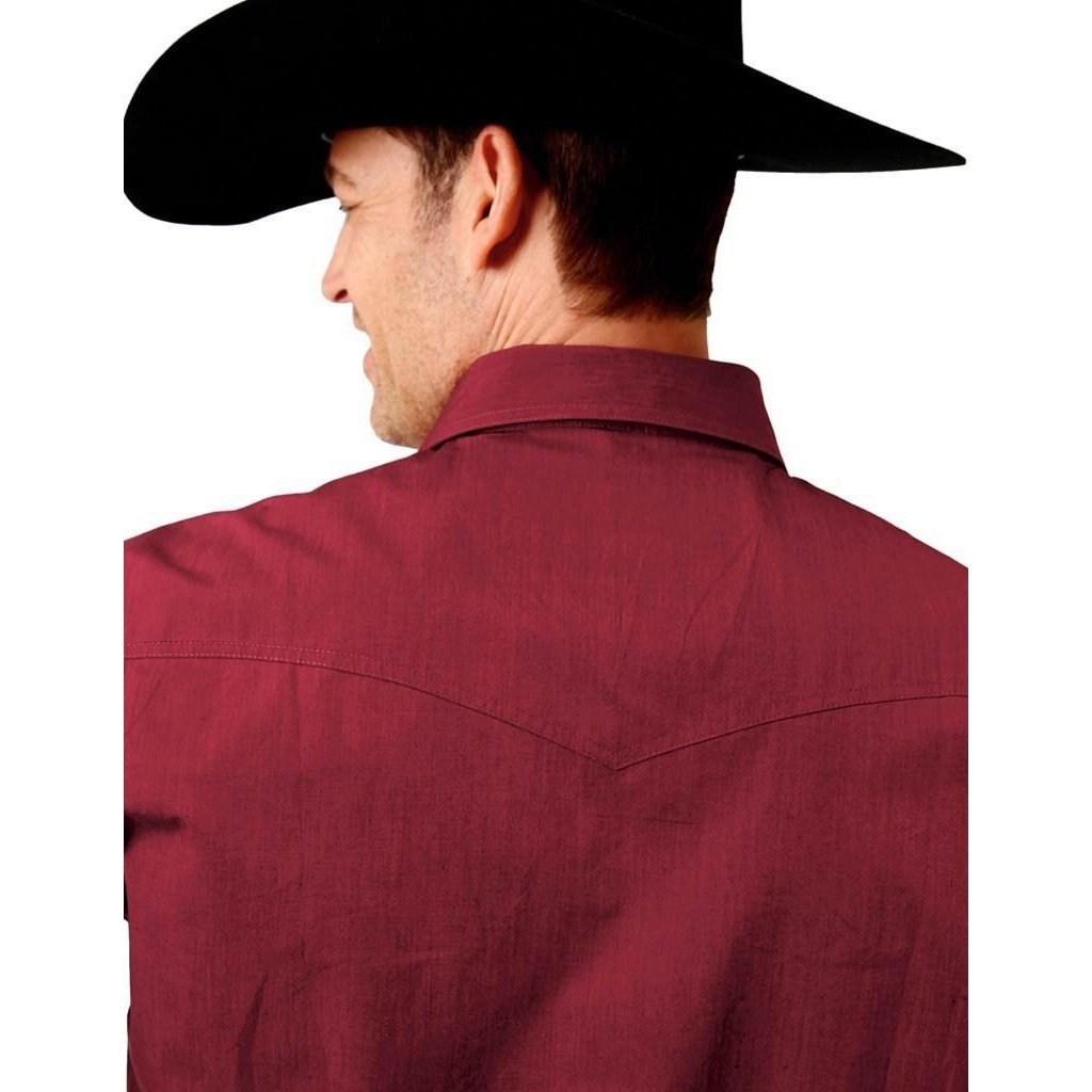 Roper Men's Western Shirt Solid In Wine