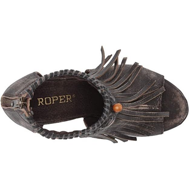 Roper Women’s Fashion Shoe Black Fringe Leather 09-021-0946-1291 - Roper