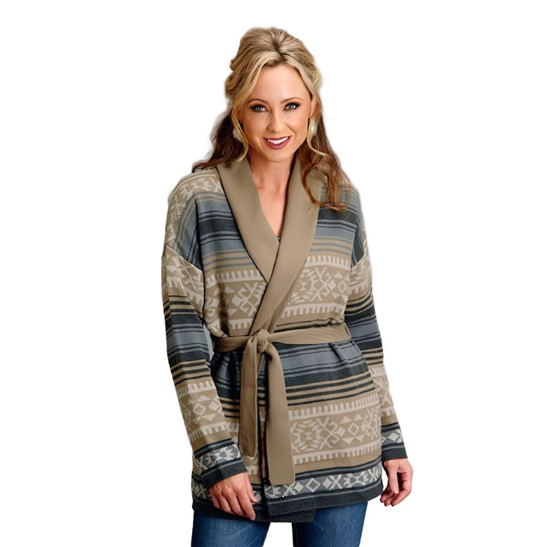 Roper Women's Khaki Serape Cardigan Sweater - Clearance
