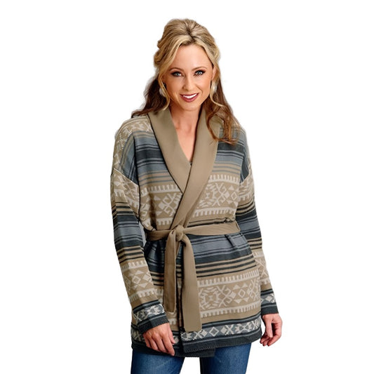 Roper Women's Khaki Serape Cardigan Sweater - Clearance