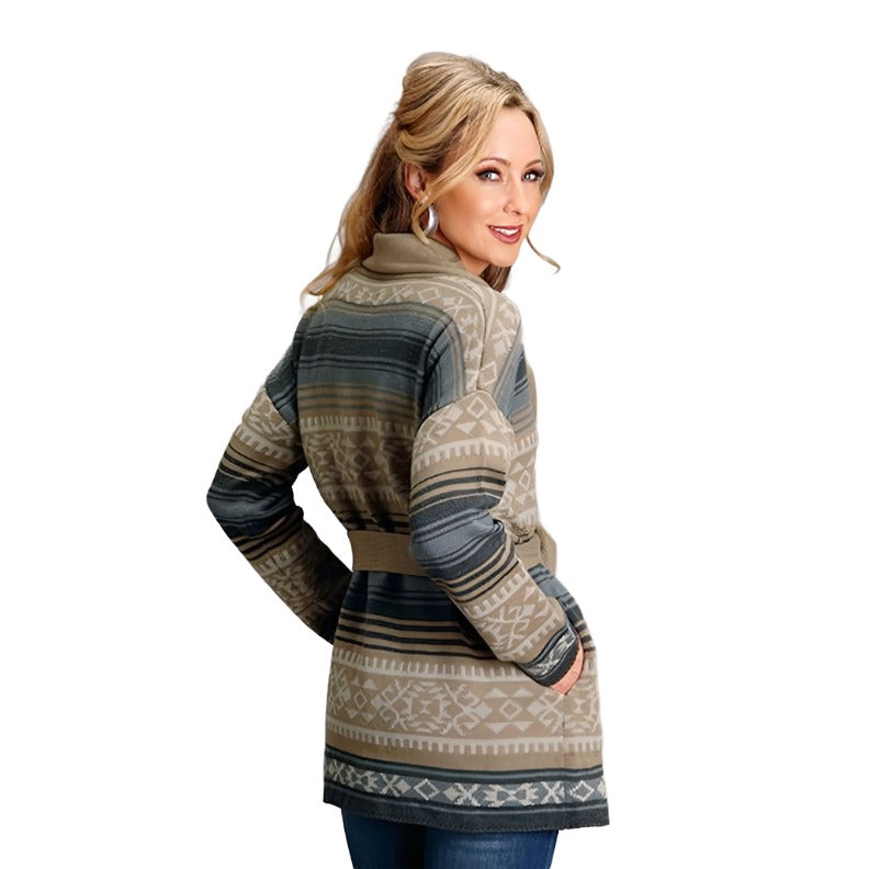 Roper Women's Khaki Serape Cardigan Sweater - Clearance