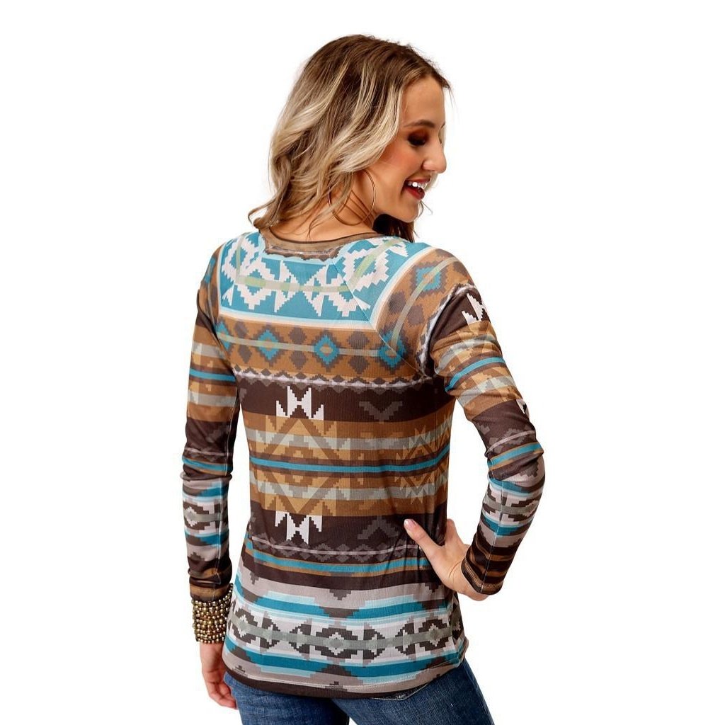 Roper Women's Sweater Knit Jersey Top Long Sleeve 03-038-0514-7095 BR