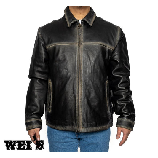 STS Ranchwear Men's Rifleman Leather Jacket Black STS5478 - STS Ranchwear