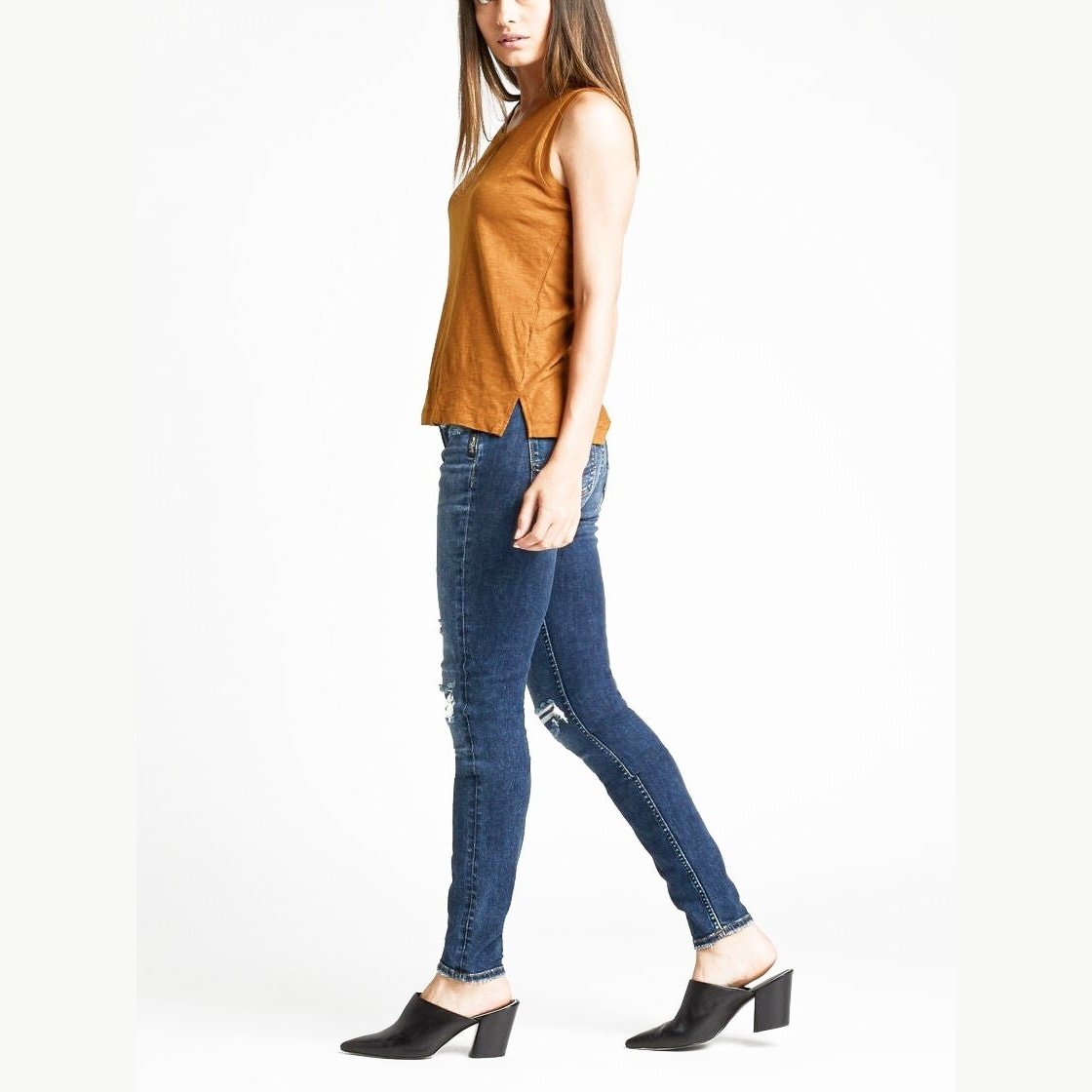 Jeans Donna Silver Jeans Co. Elyse Straight Leg – Vita Media, Comfort Fit, Lavaggio Medio ECF335 – Taglie Forti (50 Plus Corto)