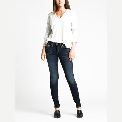Silver Jeans Women’s Suki Mid Rise Skinny Fit L93136SDG458 Indigo - Silver Jeans