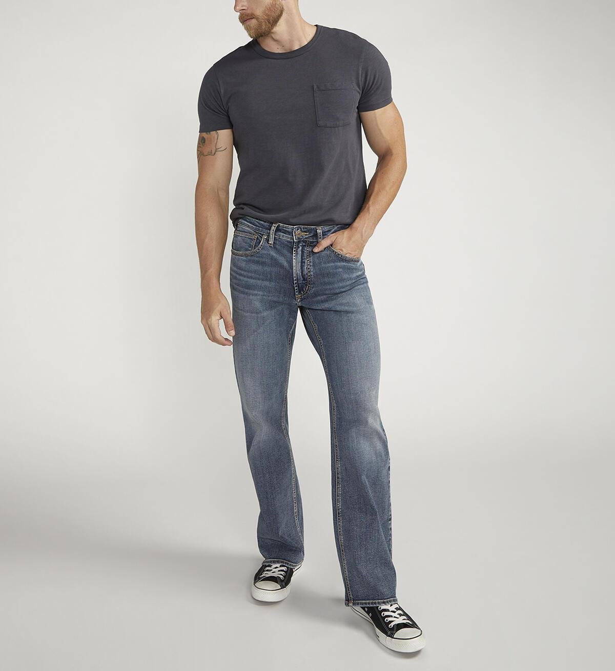 Silver Men's Zac Relaxed Straight Leg Jean M42411SDK218 - Silver