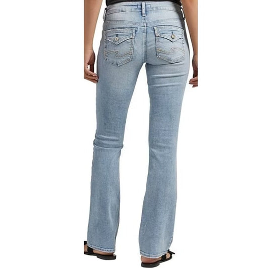 Silver Women’s Jeans Britt Curvy Fit Low Rise Slim Boot L90605ECF121 - Silver Jeans