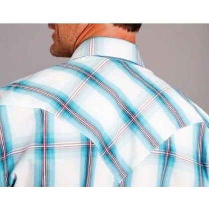 Stetson Men's Shirt Short Sleeve Plaid Agave 11-002-0478-0529 - Stetson