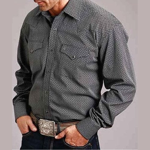 Stetson Men’s Shirt Western Long Sleeve Snaps 11-001-0425-7009 - Stetson