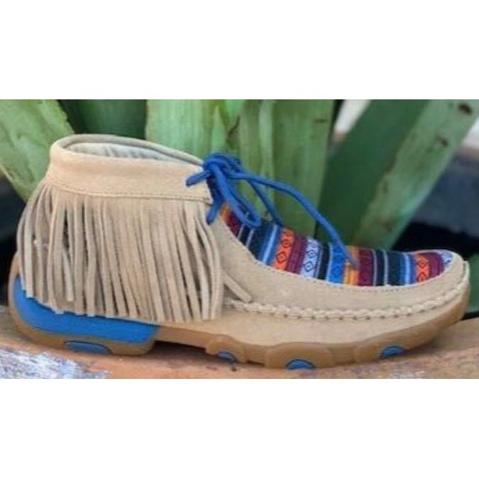 Twisted X Women’s Casual Shoes Chukka Driving Moc Serape Fringe WDM0064