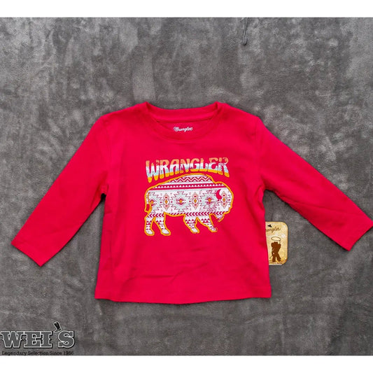 Wrangler Baby/ Toddler Buffalo Aztec Print Long Sleeve Shirt In Pink 112344421 - Wrangler