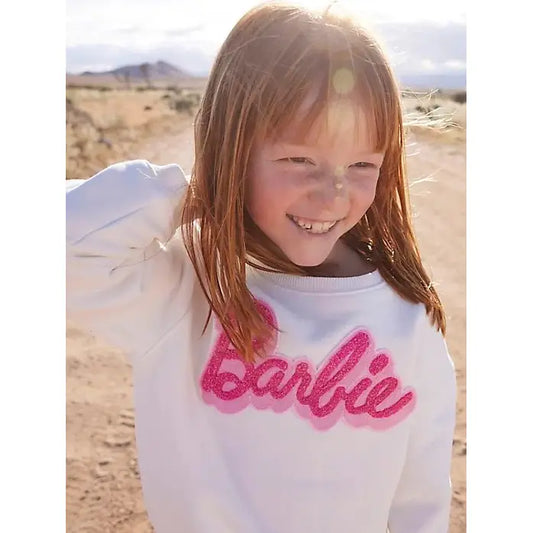 Wrangler Barbie Girl's Logo Sweatshirt in Snow White 112344879 - Wrangler