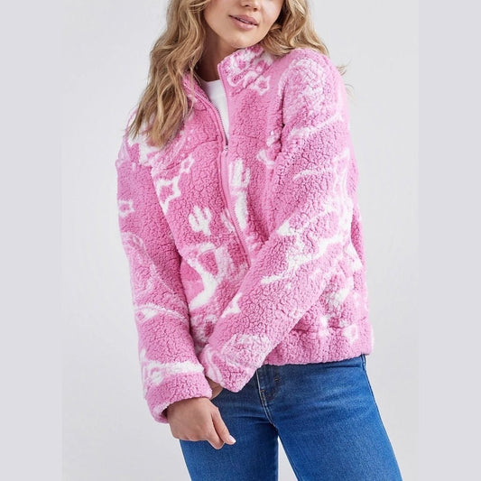 Wrangler Barbie Western Sherpa Jacket In Pink 112344827 - Wrangler