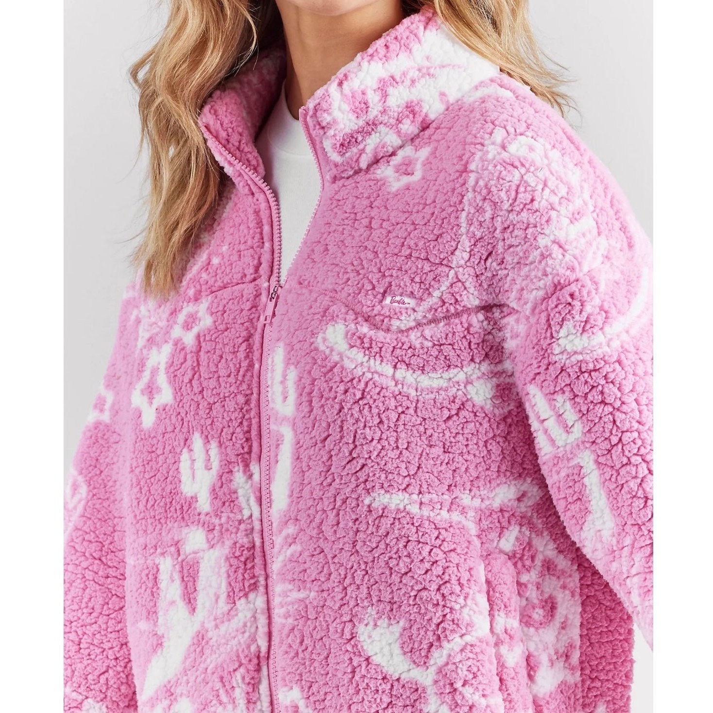 Wrangler Barbie Western Sherpa Jacket In Pink 112344827 - Wrangler