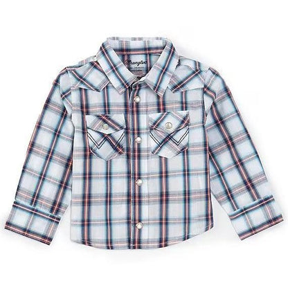 Wrangler Boy's/ Toddler Long Sleeve Multi Plaid Woven Shirt 112344687 - Wrangler