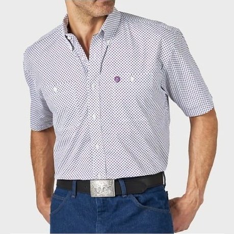 Wrangler George Strait Men's Shirt Short Sleeve Relaxed Fit 112314997 - Wrangler
