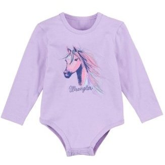 Wrangler Girl’s Baby Purple Bodysuit With Horse - Wrangler