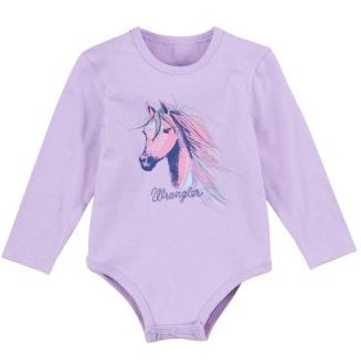 Wrangler Girl’s Baby Onesie Horse Graphic Purple