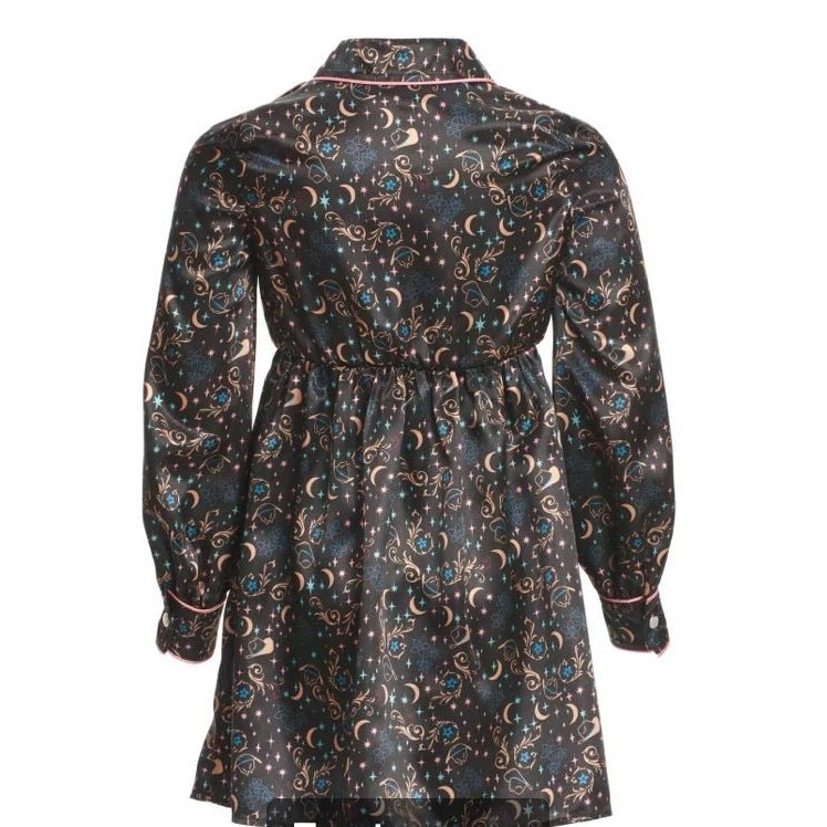 Wrangler Girl's Black Shimmer Moon, Stars Long Sleeve Western Dress- C Wei's Western Wear Wrangler Girl's Black Shimmer Moon, Stars Long Sleeve Western Dress- C Wei's Western Wear