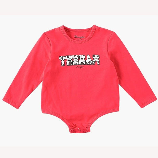 Wrangler Baby Girl’s Long Sleeve Yeehaw Graphic Bodysuit 112322444 - Wrangler