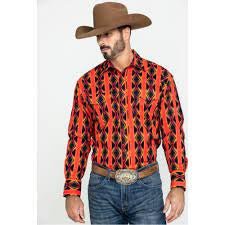 Wrangler Men’s Checotah Aztec Snap Shirt MC1257M