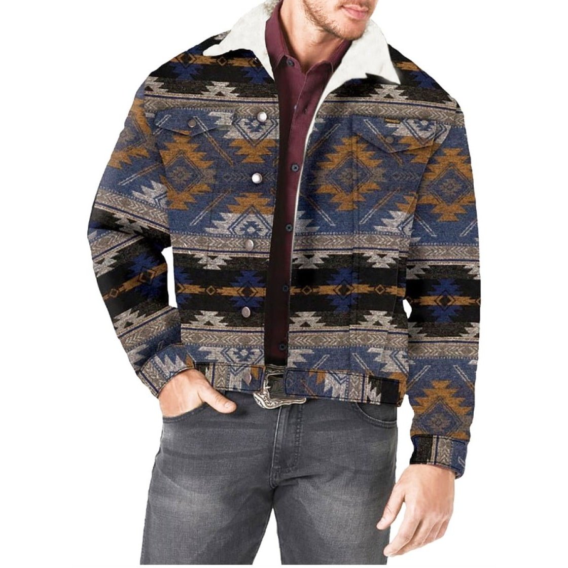 Wrangler Men’s Jacket Jaquard Weave Sherpa Lined 112318500