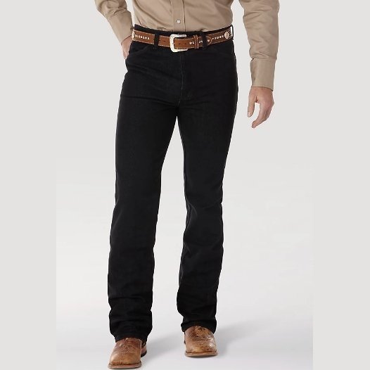 Men's Wrangler Cowboy Cut Slim Fit Stretch Jean – Black (938BLK), Bootcut, 28-42 Waist