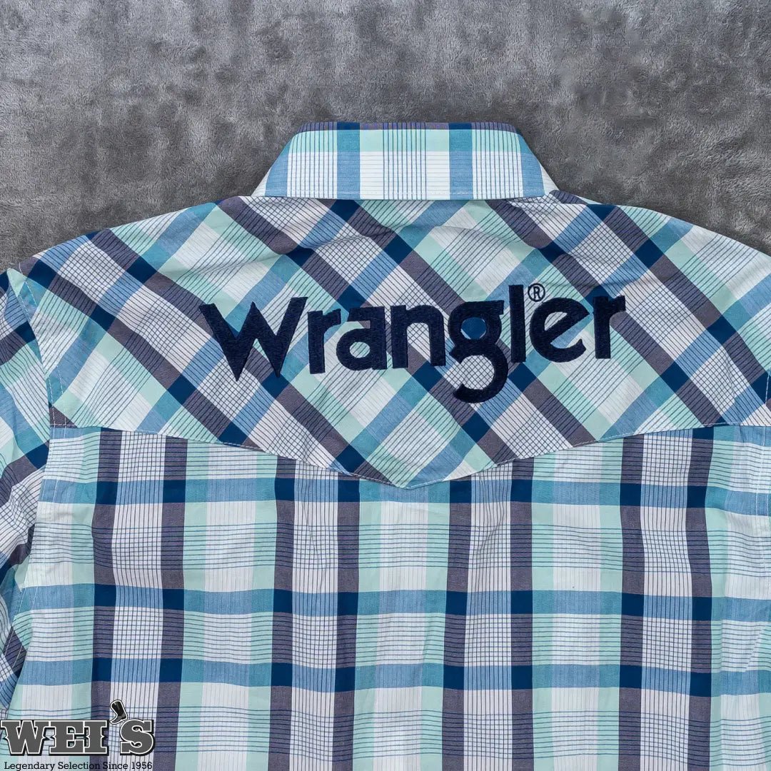 Wrangler Men's Logo Long Sleeve Shirt Teal 112344431