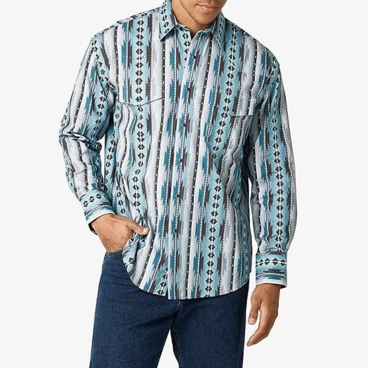 Wrangler Men’s Shirt Checotah Long Sleeve Snaps 10MC1291M