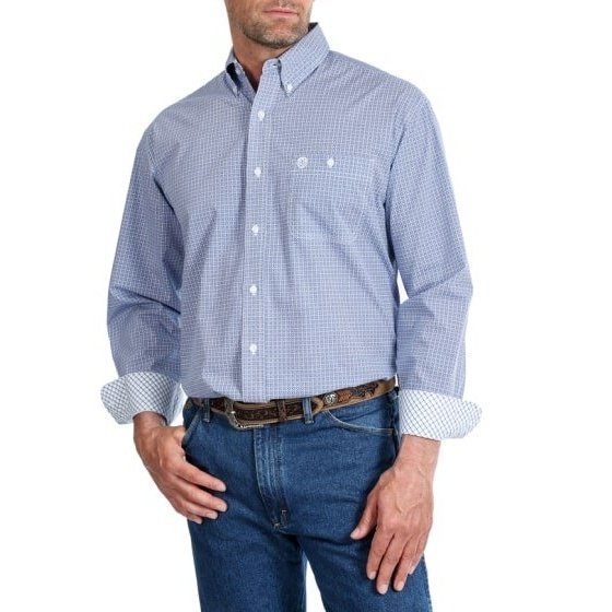 Wrangler Men’s Shirt George Strait Long Sleeve Button Down Twill MGSB587 - Clearance