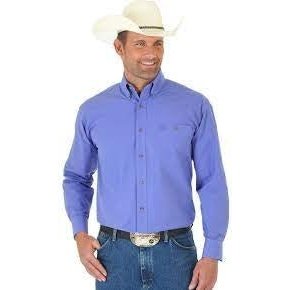 George Strait Men’s Long Sleeve Button Down One Pocket Shirt MGS275P - Wrangler