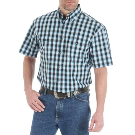 Wrangler Men's Shirt George Strait Short Sleeve UPF25 Fabric MGSM472 - Wrangler