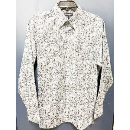 Wrangler Men's Shirt George Strait Troubadour Long Sleeve Paisley Snaps - Wrangler