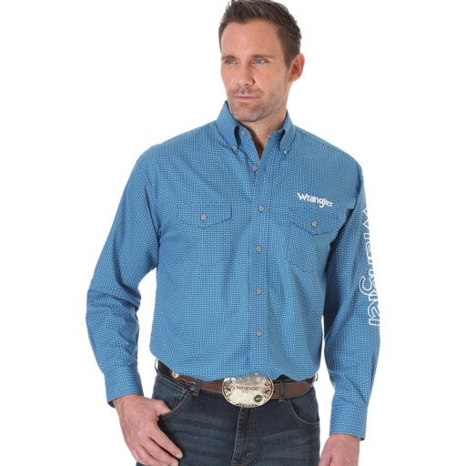 Wrangler Men’s Shirt Logo Long Sleeve MP2234M - Clearance