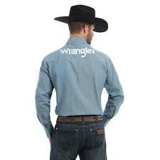 Wrangler Men’s Shirt Long Sleeve Button Down Logo MP1316M