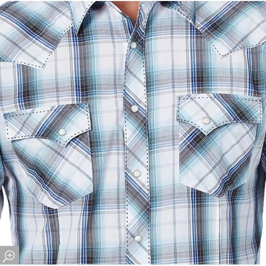 Wrangler Men's Shirt Long Sleeve Snap Plaid MVG277M - Wrangler