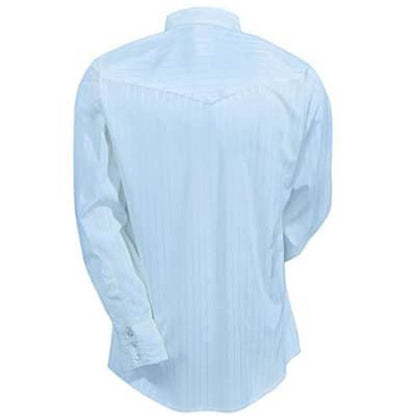Wrangler Men’s Shirt Long Sleeve Western Dress Dobby Stripe Snap 75222BL - Wrangler