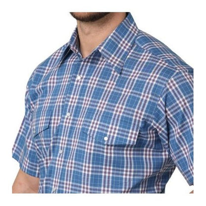 Wrangler Men’s Shirt Short Sleeve Relaxed Fit Wrinkle Resist 112314904 - Wrangler