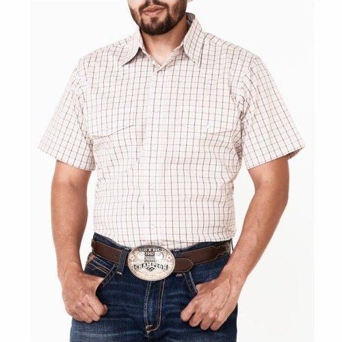 Wrangler Men’s Shirt Short Sleeve Wrinkle Resistant Snaps MWR410E - Wrangler