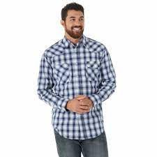 Wrangler Men’s Shirt Silver Edition Long Sleeve Snap 75811BL - Clearance