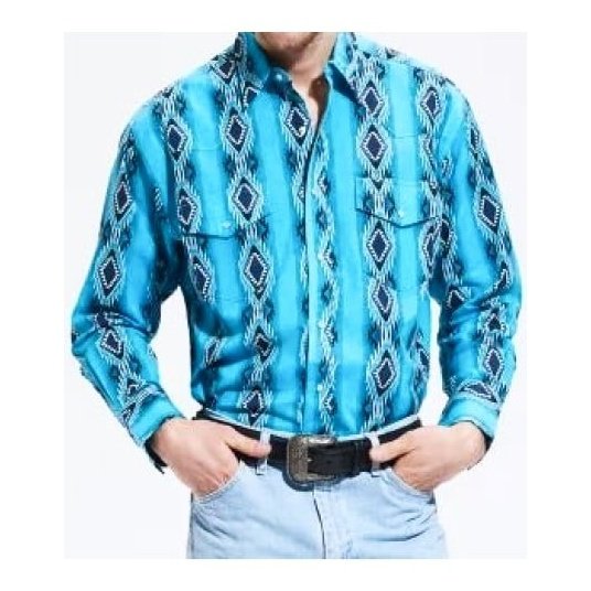 Wrangler Men’s Shirt Western Checotah Slim Fit Long Sleeve Snap MC1246Q - Wrangler