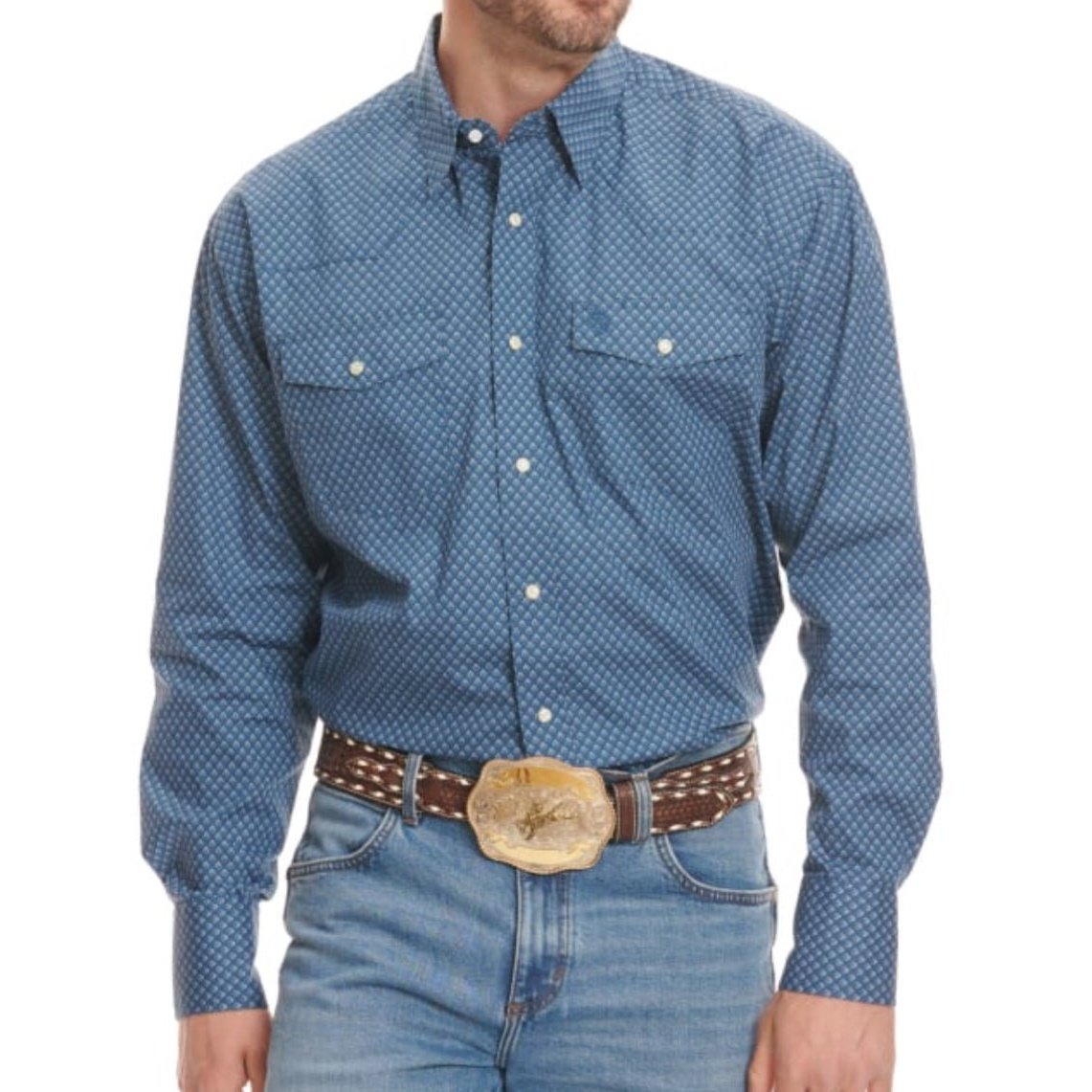 Wrangler Men’s Shirt Western George Straight Long Sleeve Snaps 112331826