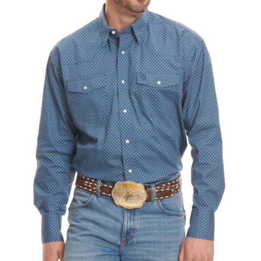 Wrangler Men’s Shirt Western George Straight Long Sleeve Snaps