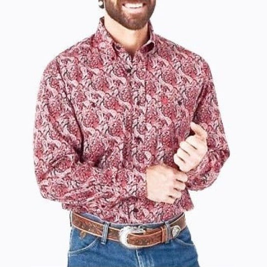 Wrangler Men’s Shirt Western George Strait Long Sleeve MGSR937