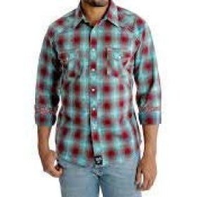 Wrangler Men’s Shirt Western Rock 47 Long Sleeve Snaps MRC380M - Wrangler